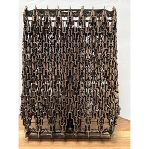 Antique Copper Stamp Batik Tjap Chop Indonesian Fabric Hand Printing Art 8x6"